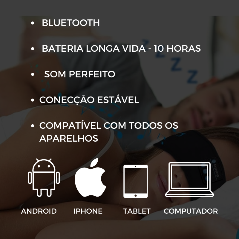 Fone de Ouvido Sem Fio - Bluetooth com Faixa para Cabeça