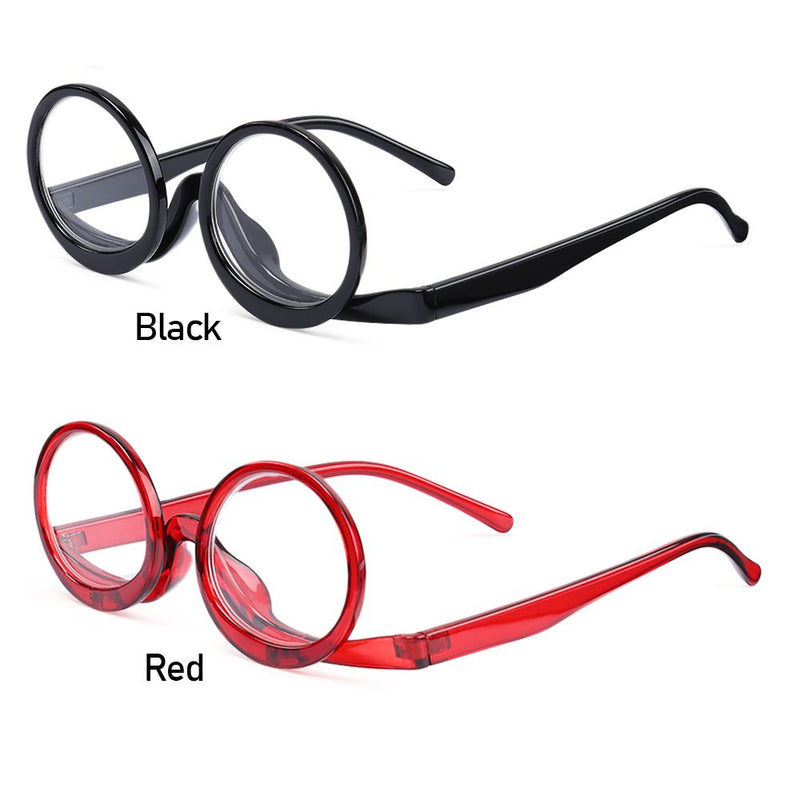 New Rotating Magnifying Makeup Reading Glasses For Women Folding Clamshell Cosmetic Presbyopic Glasses For Elder Unisex