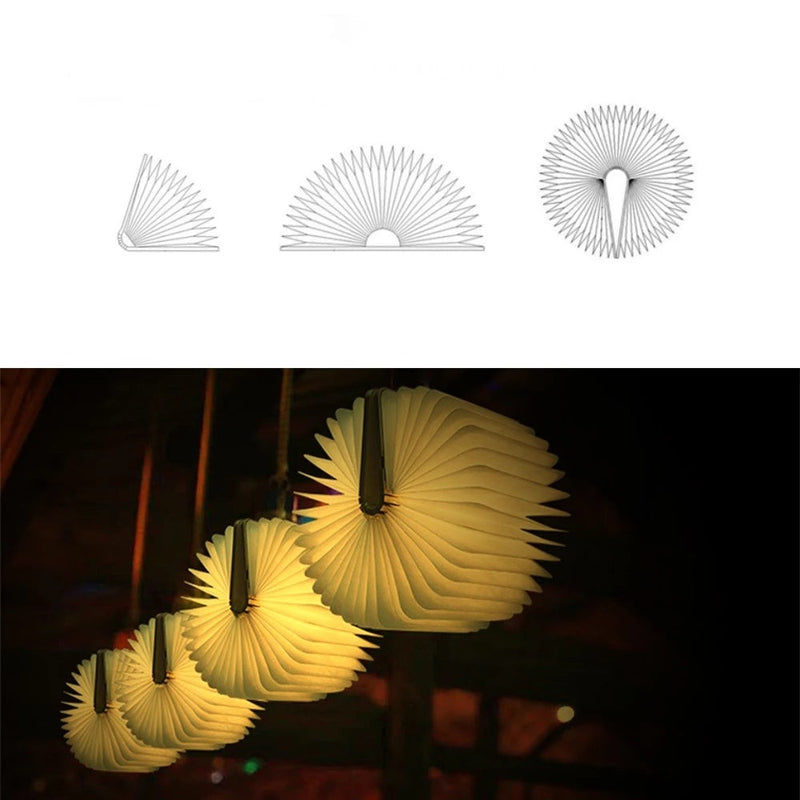 Luminária de Mesa Madeira 3 Cores LED Criativa e Recarregável USB