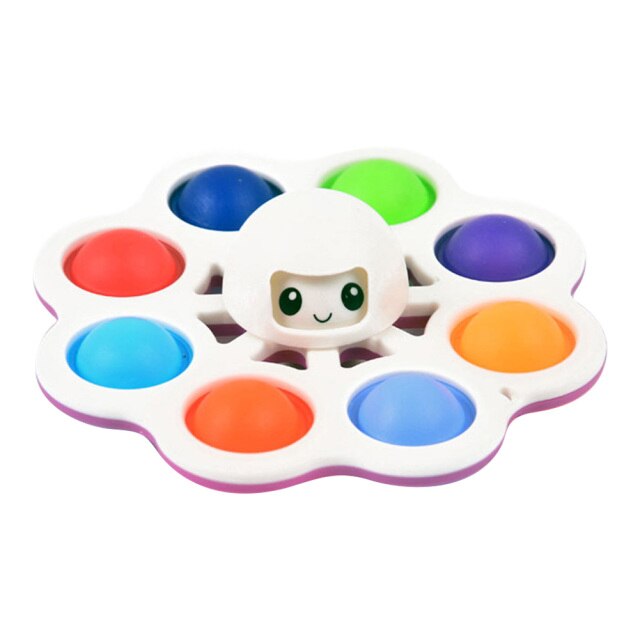 New Design Silicone Interactive Flip Octopus Change Faces Spinner Push Bubble Fidget Toy Sensory Popet Snapper Hand Finger